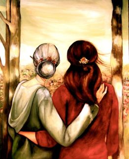 grown daughter and mother_standing